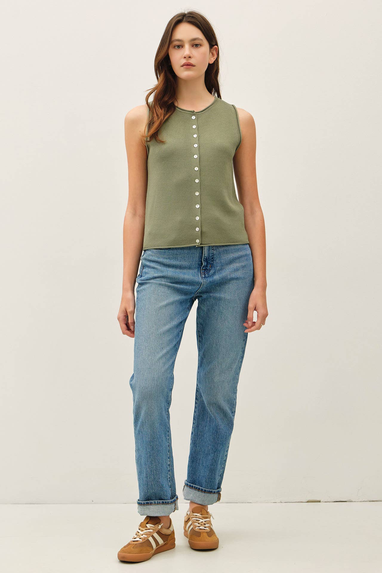 Biah Button Knit Tank