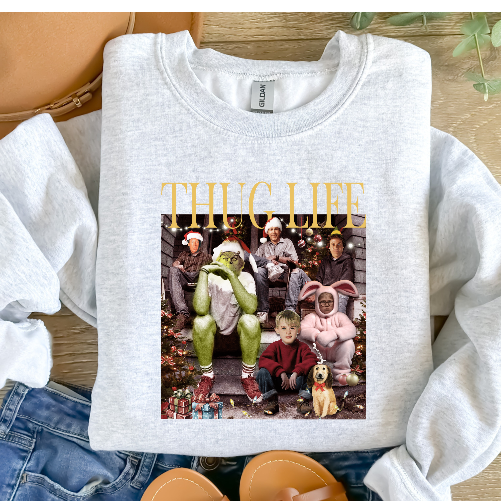 Christmas Thug Life Graphic Sweatshirt