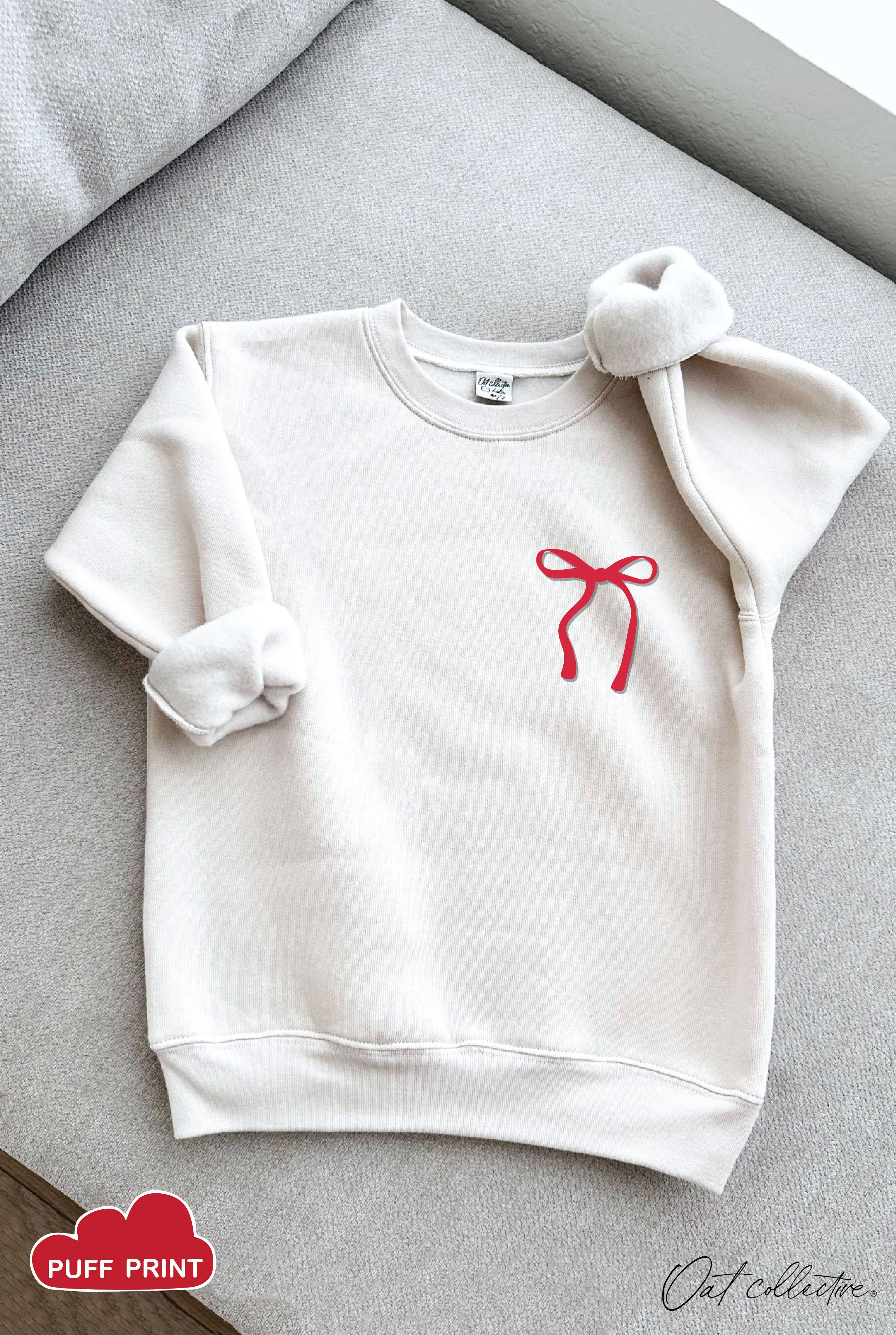 KIDS Bow Puff  Graphic Sweatshirt