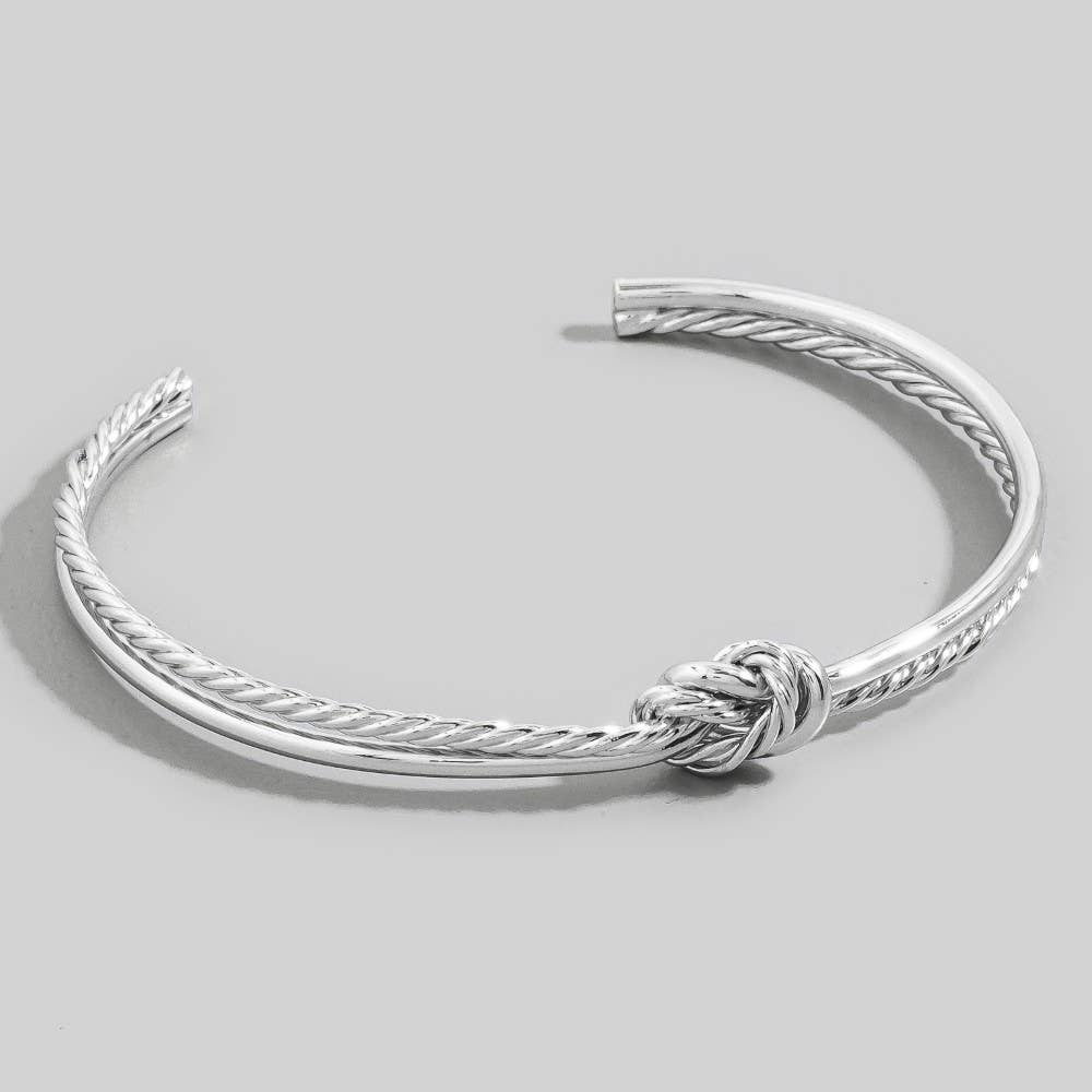 Rota Wire Smooth Rope Knot Open Cuff Bracelet (2 Colors!)