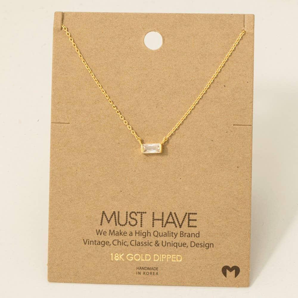Arlow Mini Stud Rhinestone Pendant Necklace (2 Colors!)
