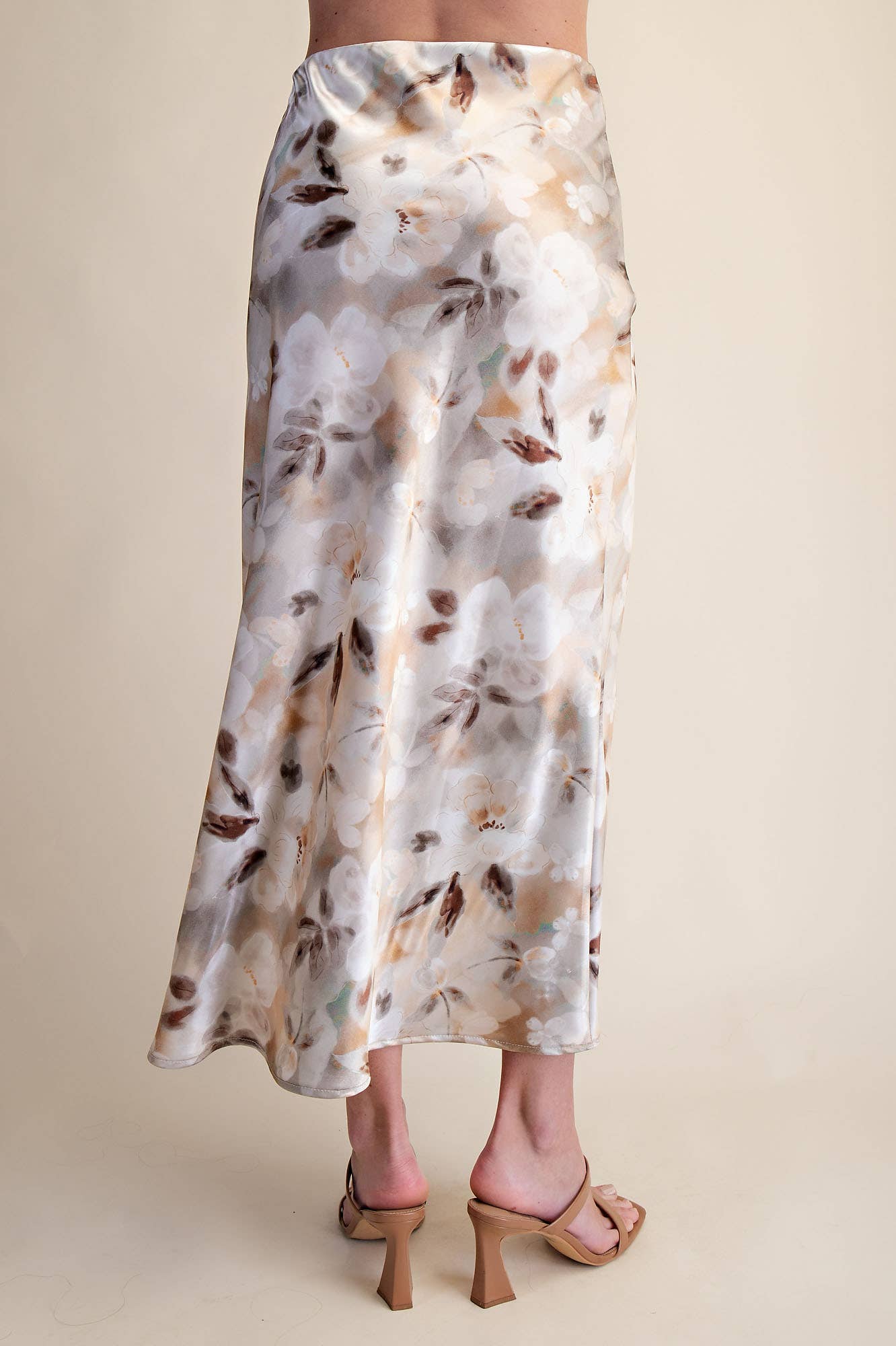 Mina Waist Elastic Band Midi Skirt