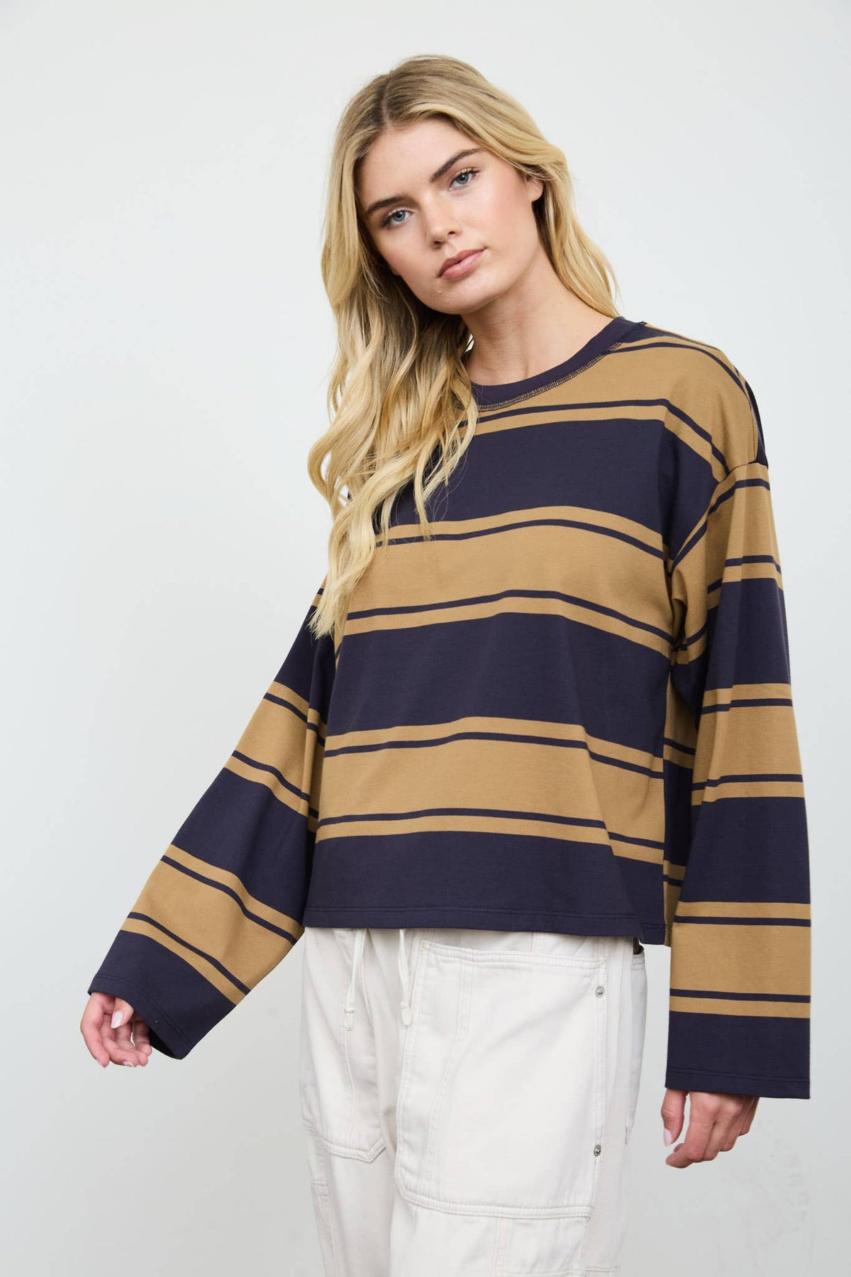 Roden Stripe Crew Knit Sweatshirt PREORDER