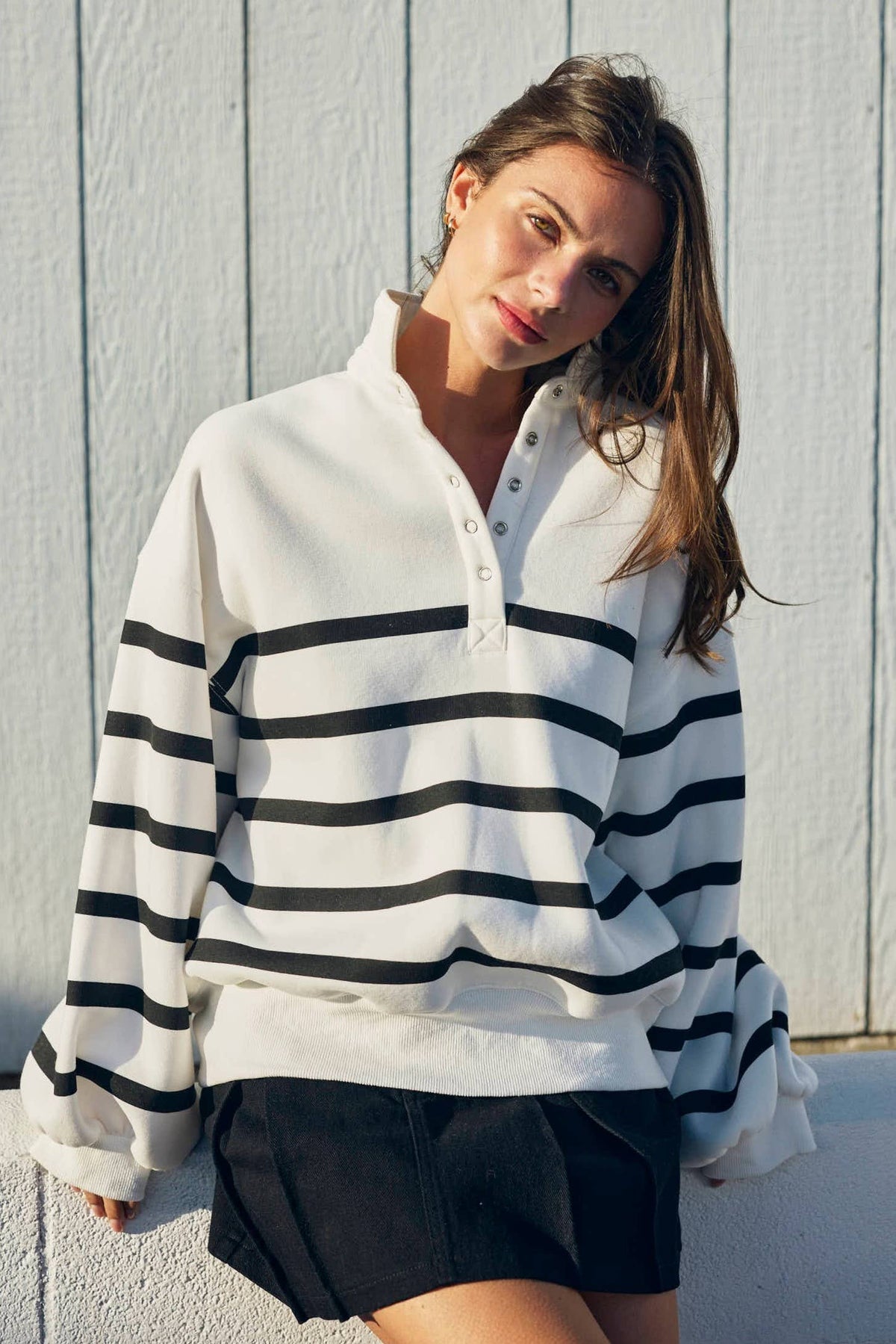 Addison Stripe Pullover Sweatshirt