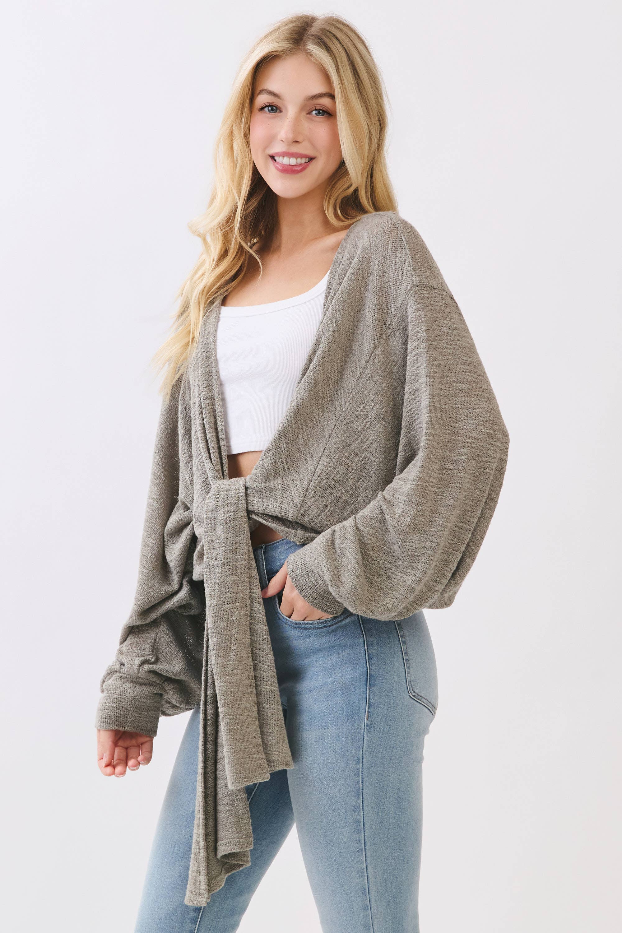 Verona Knit Tie Front Cardigan