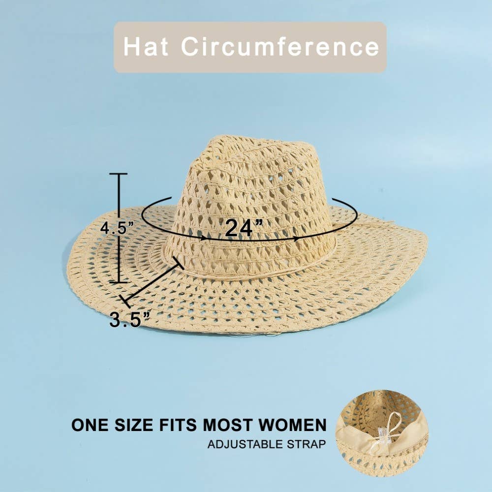 Abbey Straw Braid Floppy Sun Hat