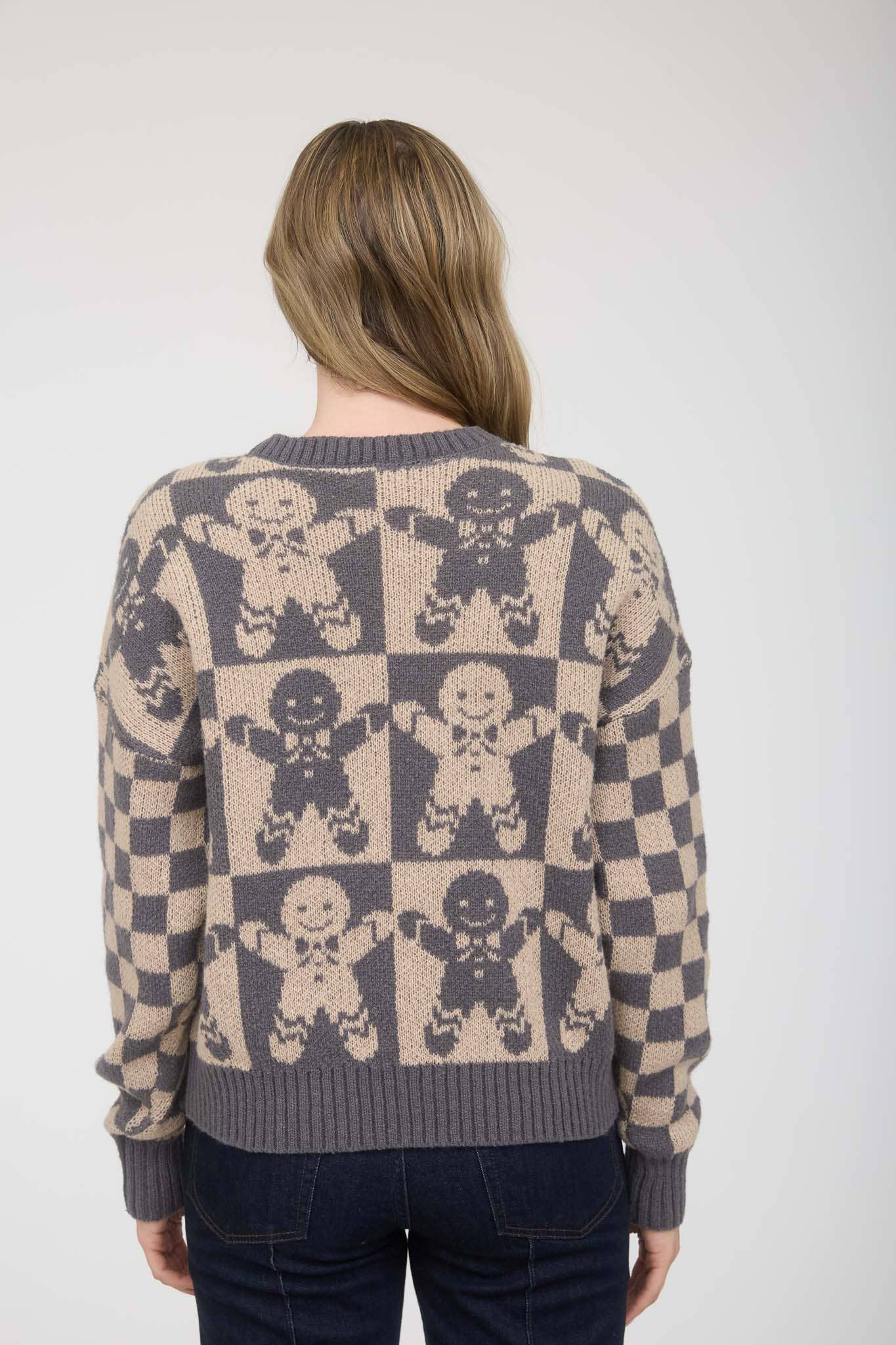 Rowe Check Gingerbread Sweater