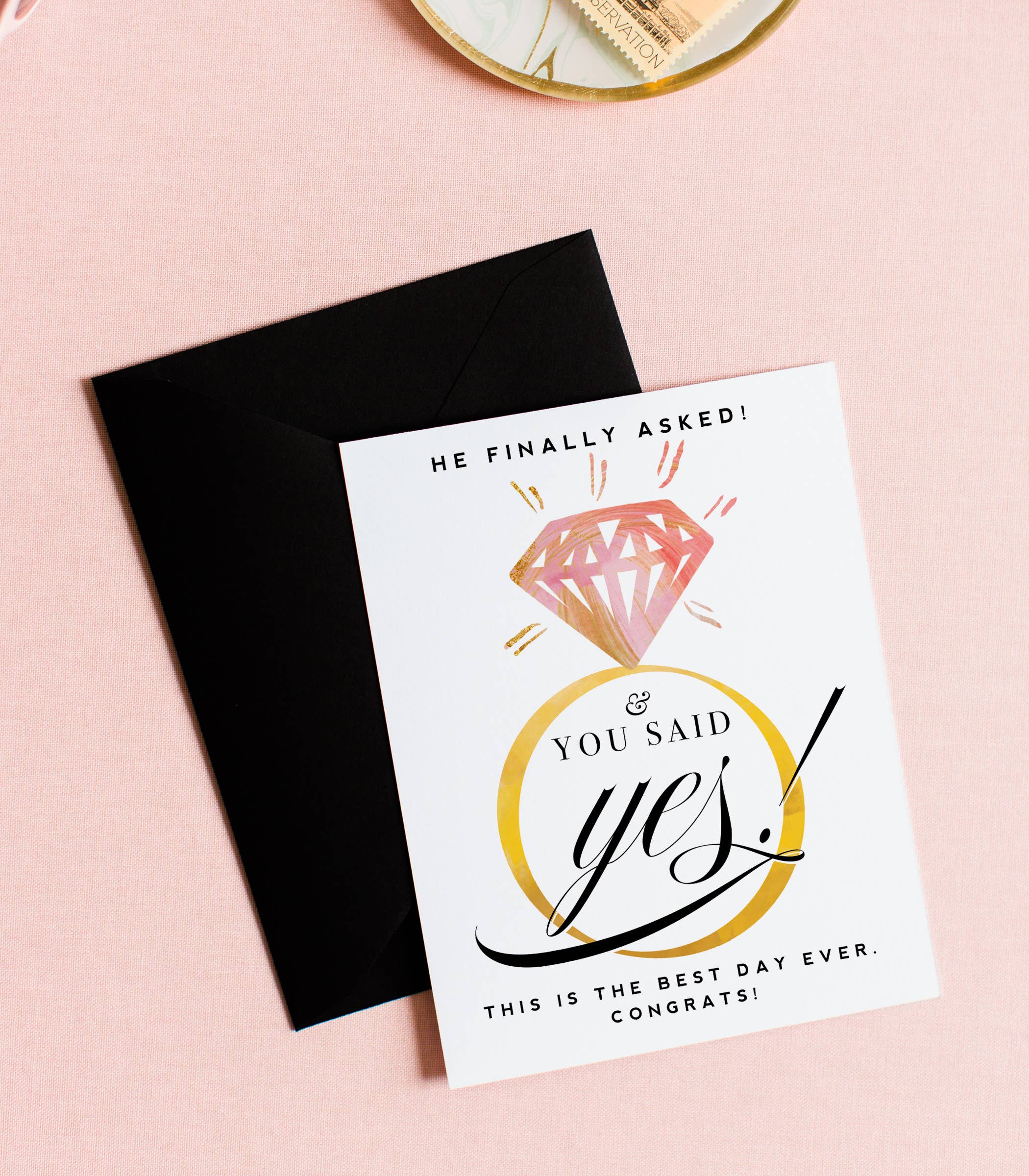 Finally Asked, Wedding Engagement Greeting Card for Bride