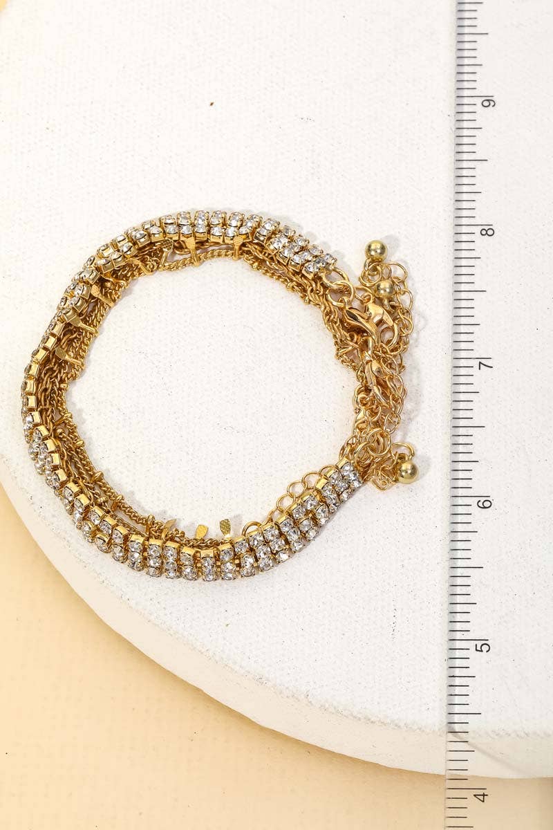 Finni Dainty Rhinestone Bracelet Set