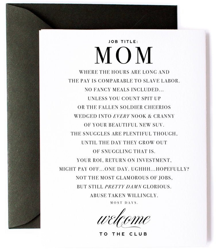 Job Title Mom Greeting Card
