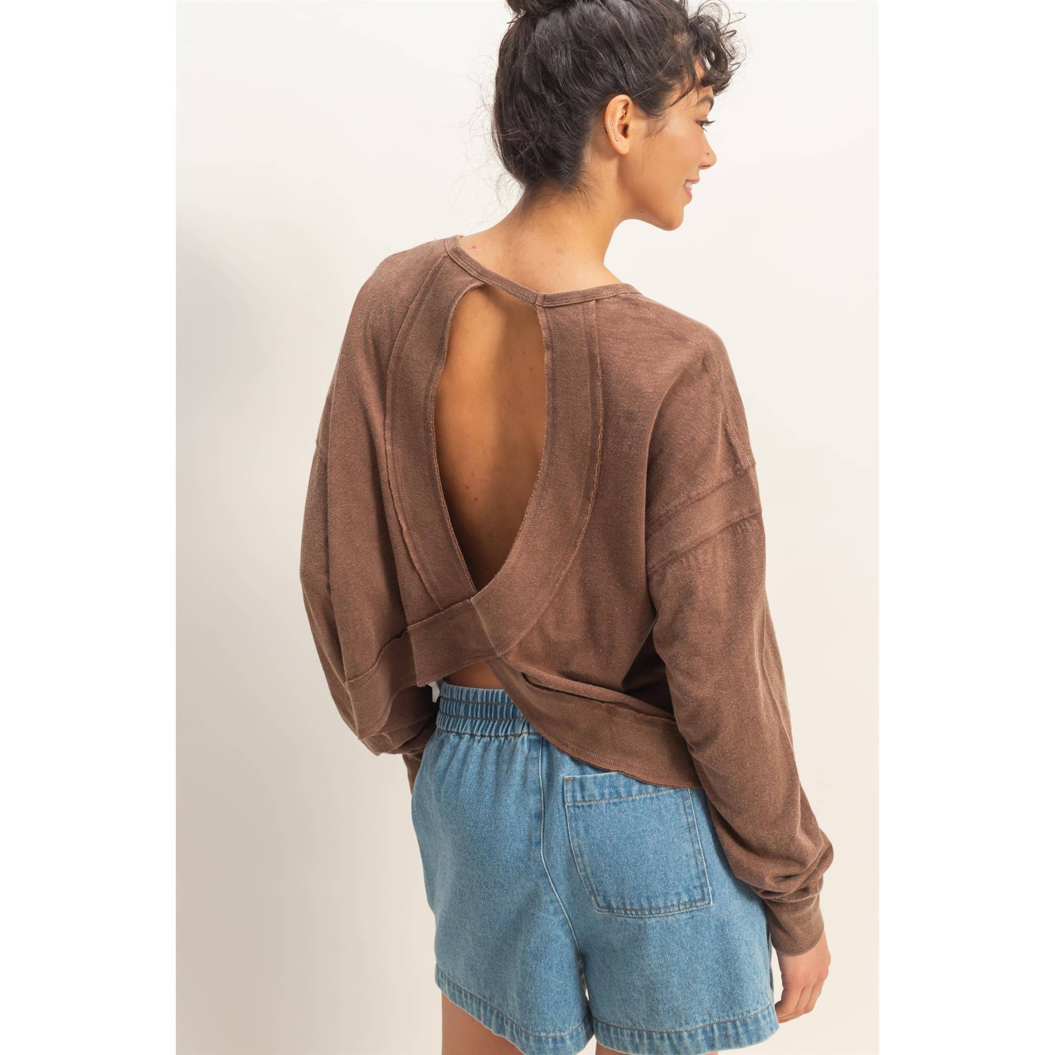 Caden Open Back Long-Sleeve Top