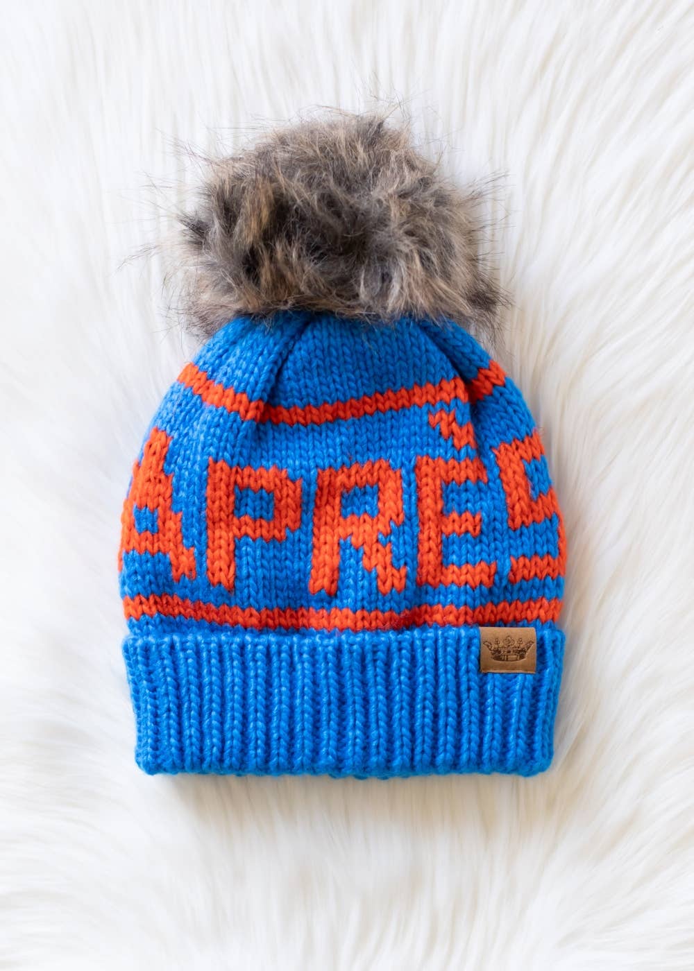 Lede Blue & Orange Apres Pom Hat