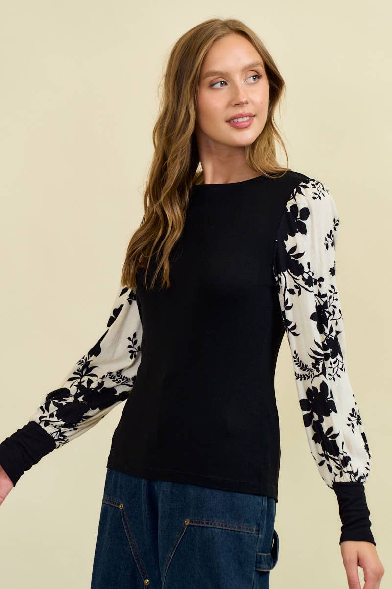 Logan Floral Sleeve Top