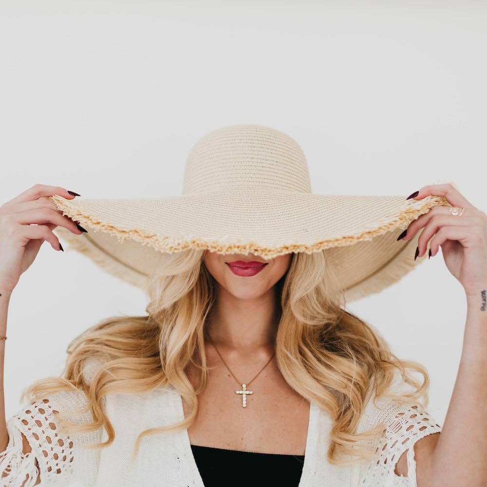 Lake Shore Drive Wide Fringe Sun Hat PREORDER
