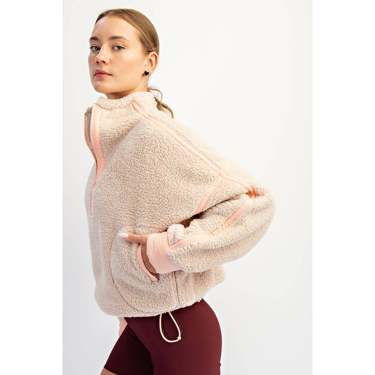 Stila Plush Sherpa Pullover Jacket