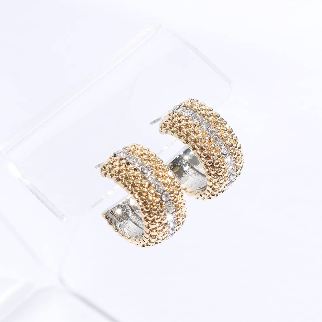 Nera Multi-Toned Wide Half Hoop Post Earrings