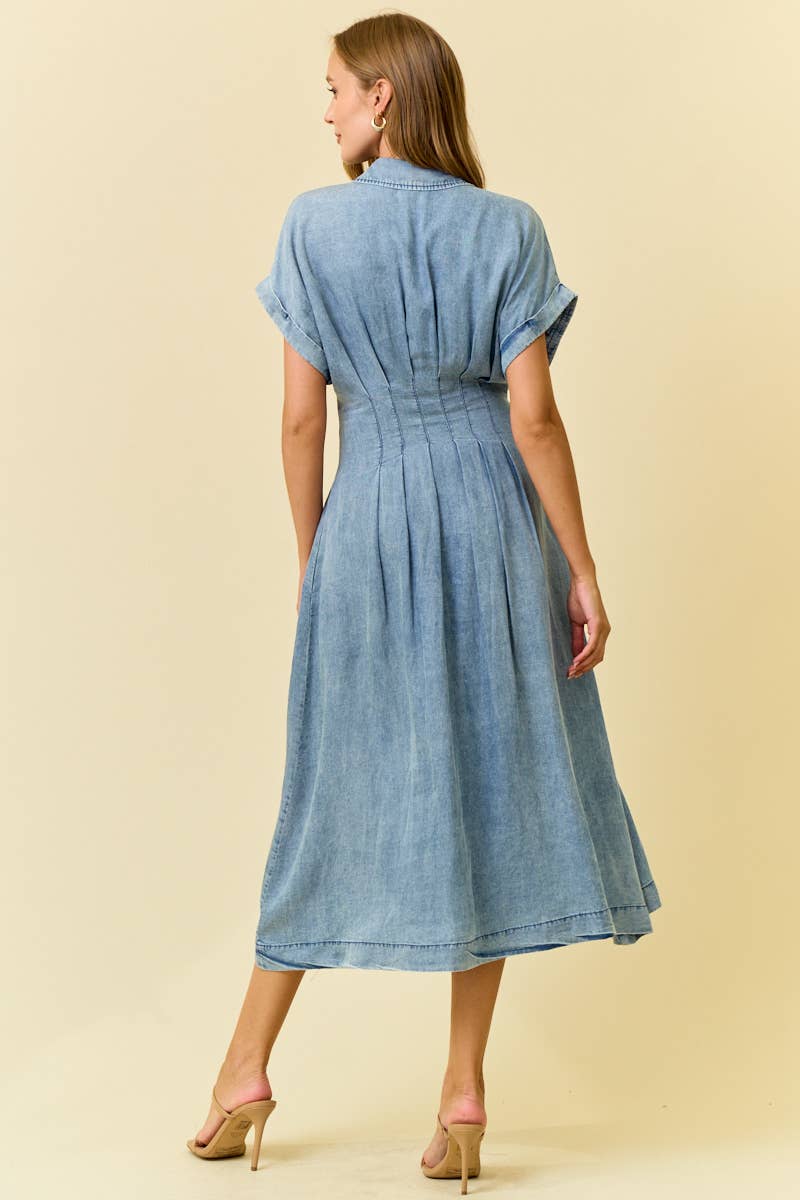 Loyta Denim Midi Dress