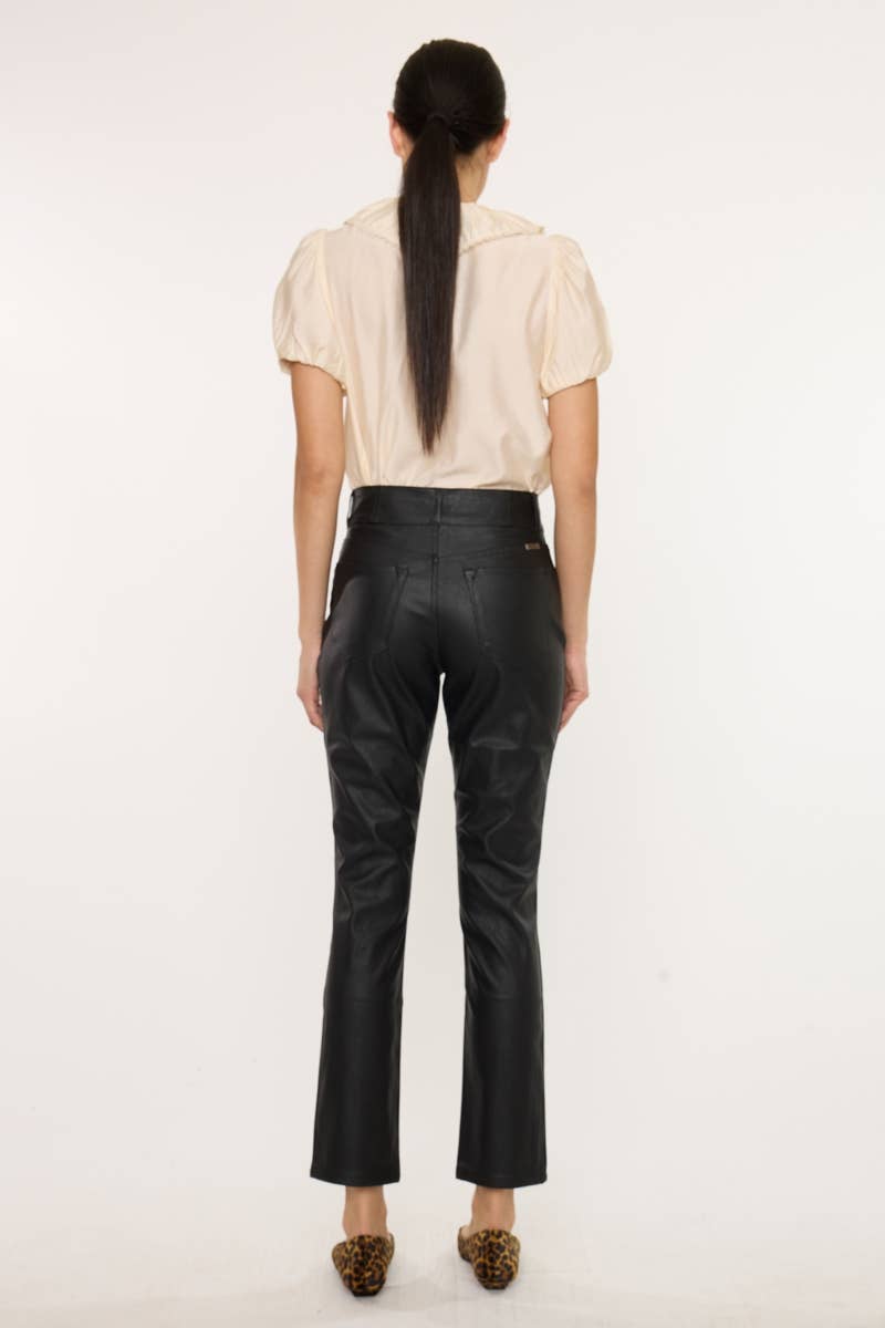 KanCan Vegan Leather Skinny Straight Pants