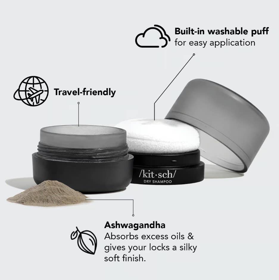 KITSCH Volumizing Rice Protein Dry Shampoo - Dark Tinted Powder
