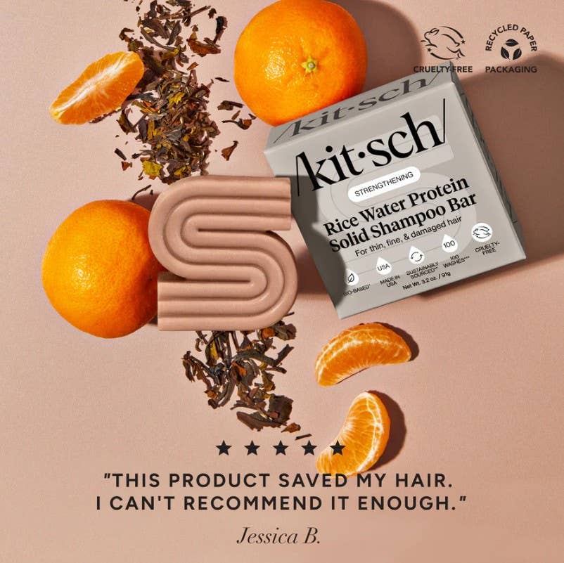 KITSCH Rice Water Shampoo & Conditioner Bar Combo for Hair Growth