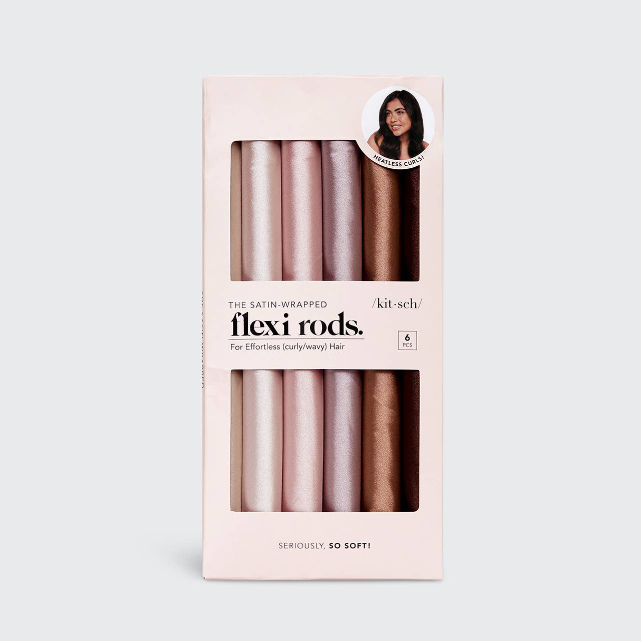 KITSCH Satin Wrapped Flexi Rods - 6pc Set