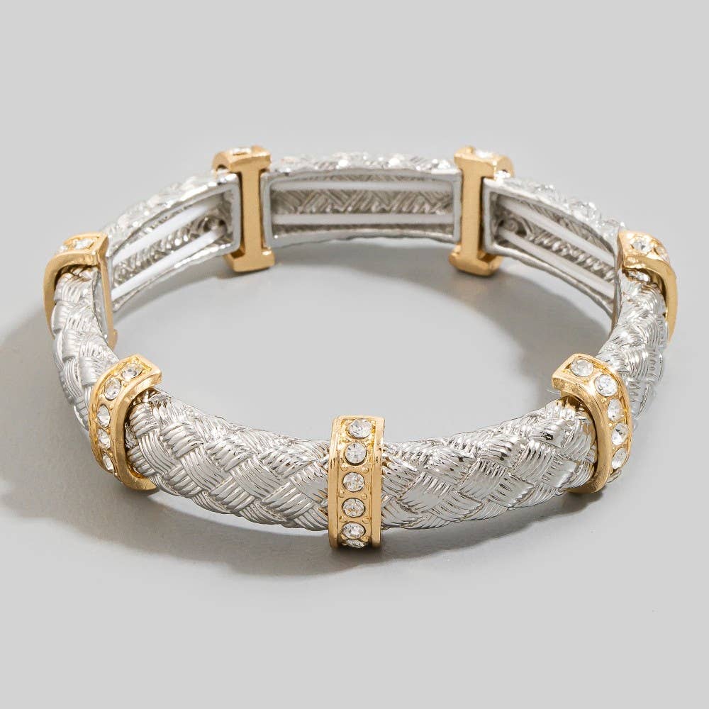 Arly Two Tone Metallic Elastic Bracelet