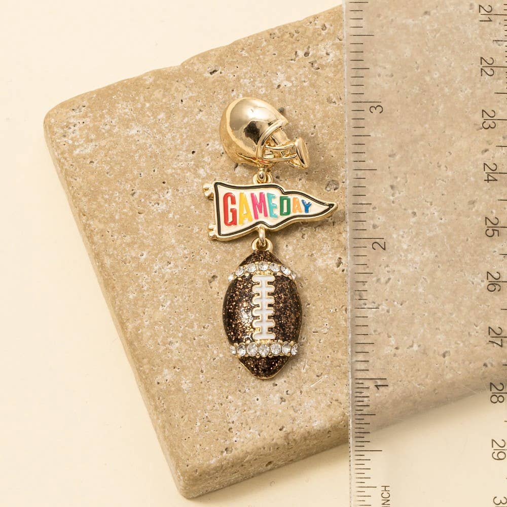 Sola Football Game Day Theme Tiered Dangle Earrings