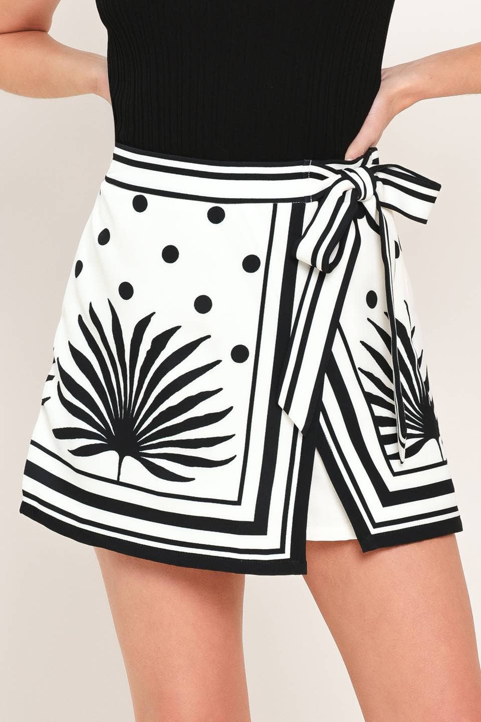 Bona Printed Wrap Skort Skirt