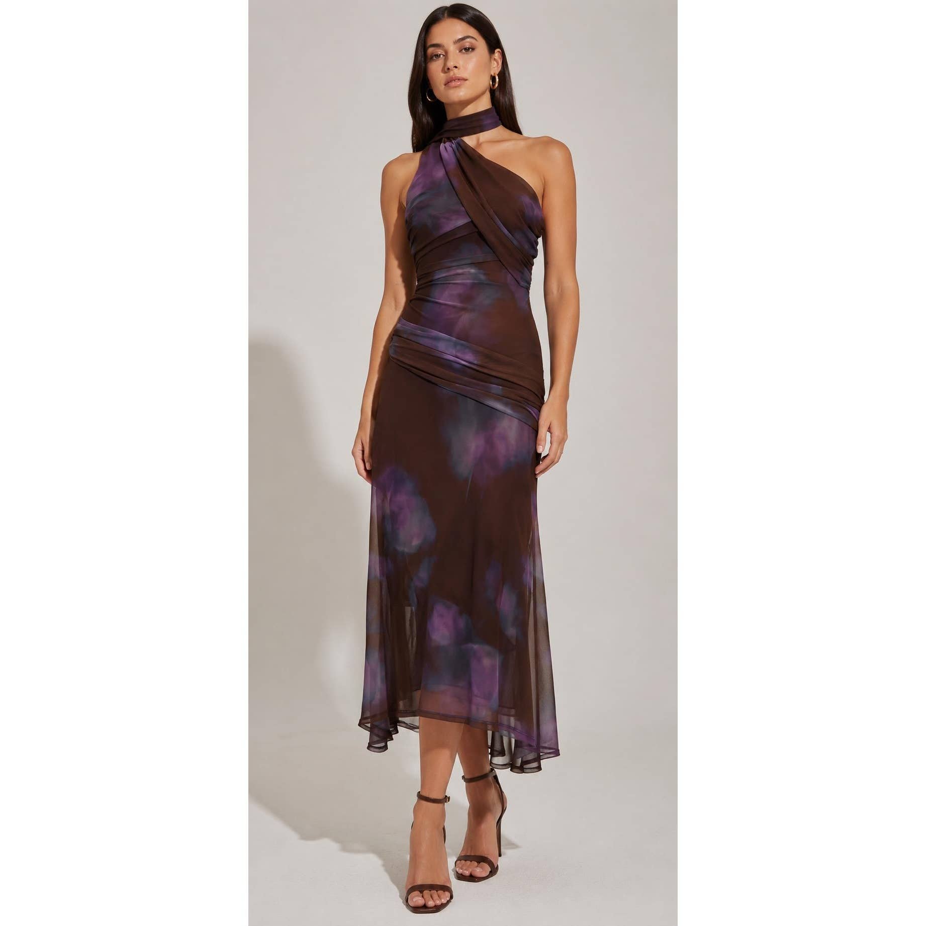 Freida Halter Floral Midi Dress