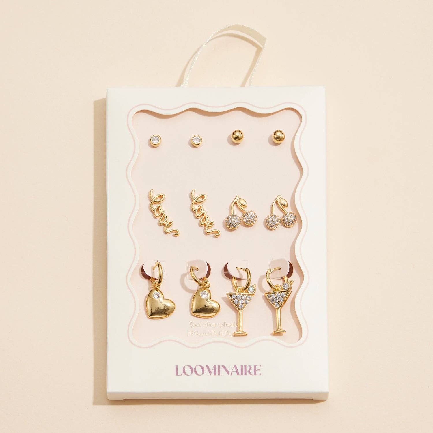 Harly Cute Cherry Earring Set - 18K Gold Dipped