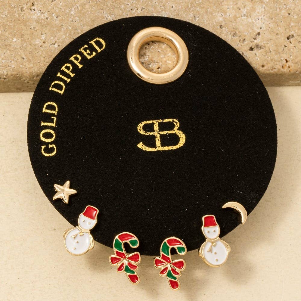 Christmas Theme Stud Earrings Set