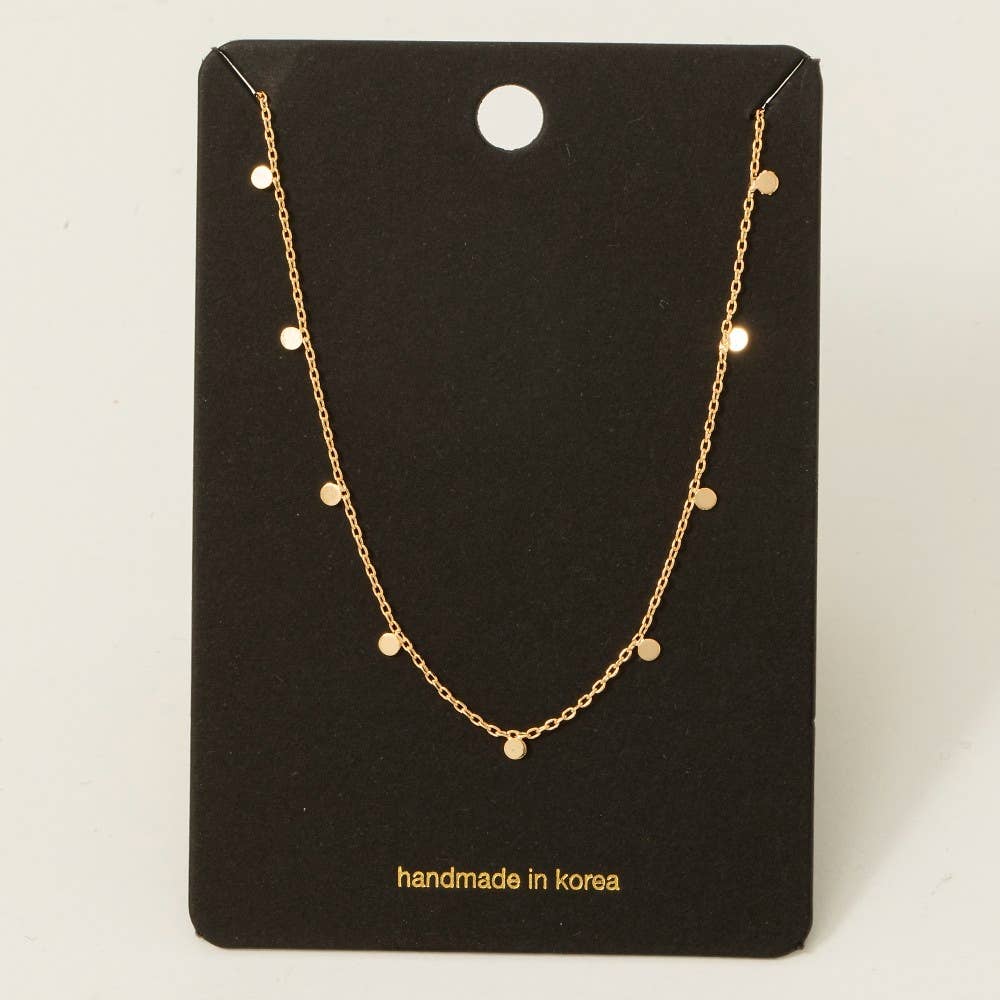 Angelina Dainty Mini Disc Station Necklace