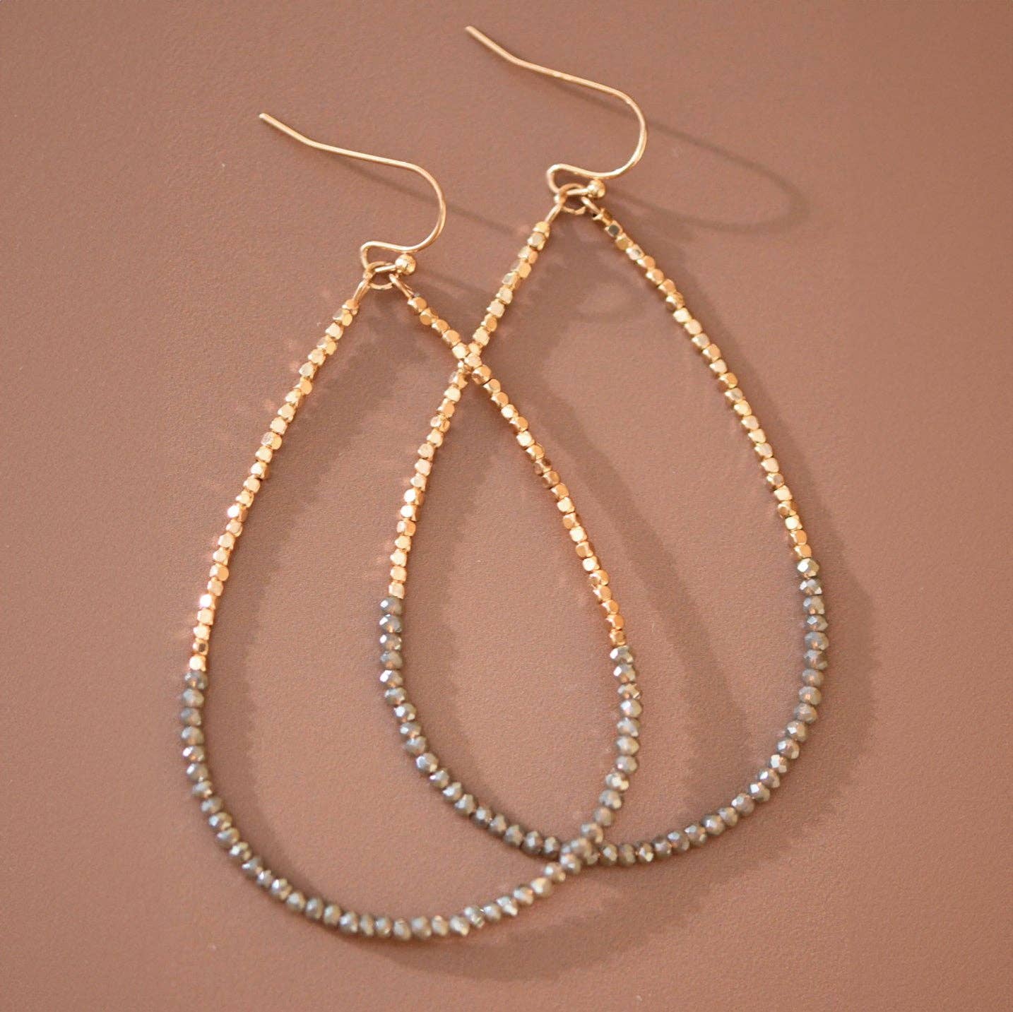 Abbie Gold Earrings with Glass Beads