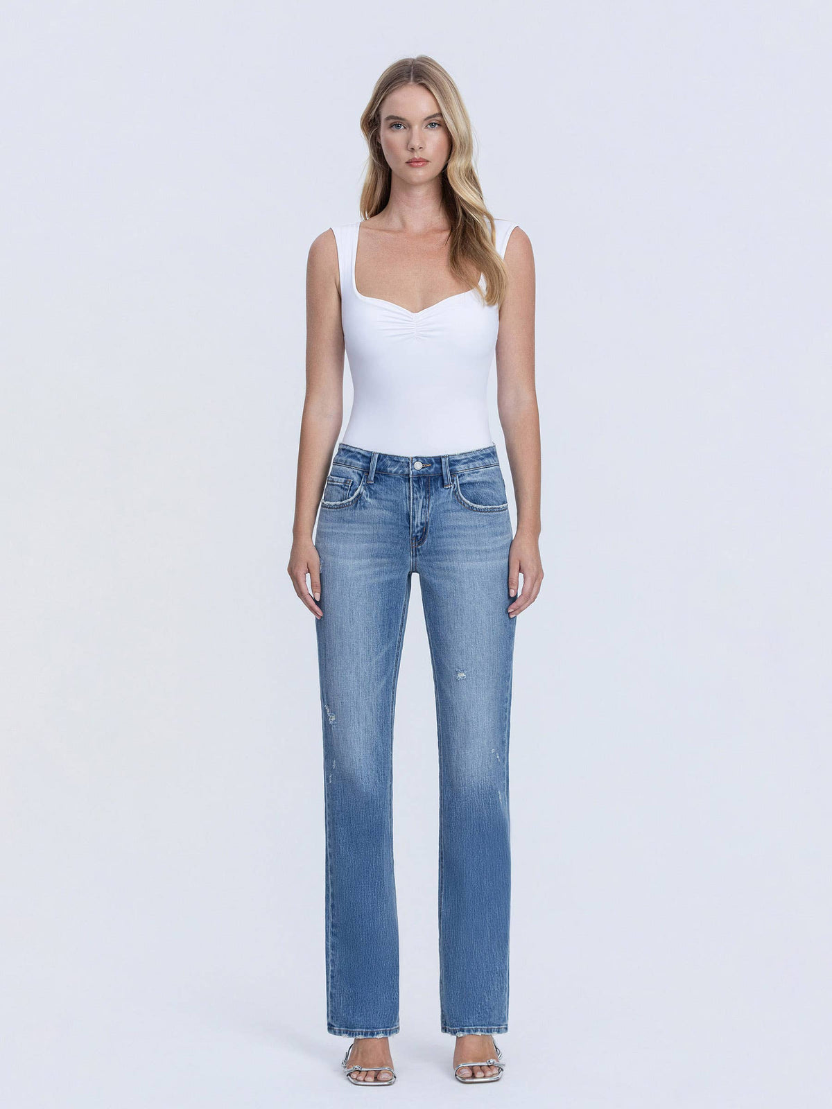 Vervet Dea Innovative Mid Rise Straight Jeans