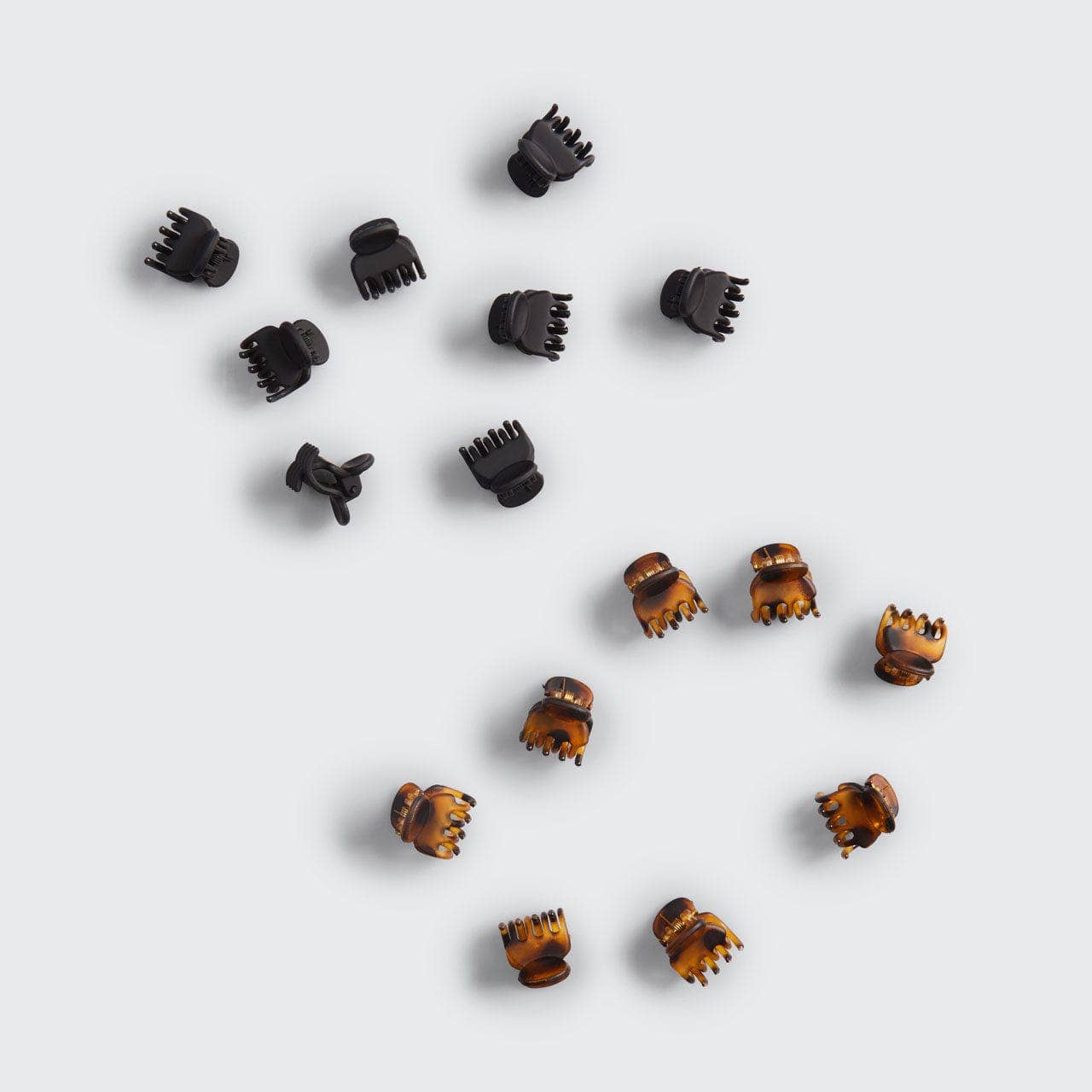 KITSCH Recycled Plastic Micro Classic Claw Clips 16pcSet-Blk & Tort