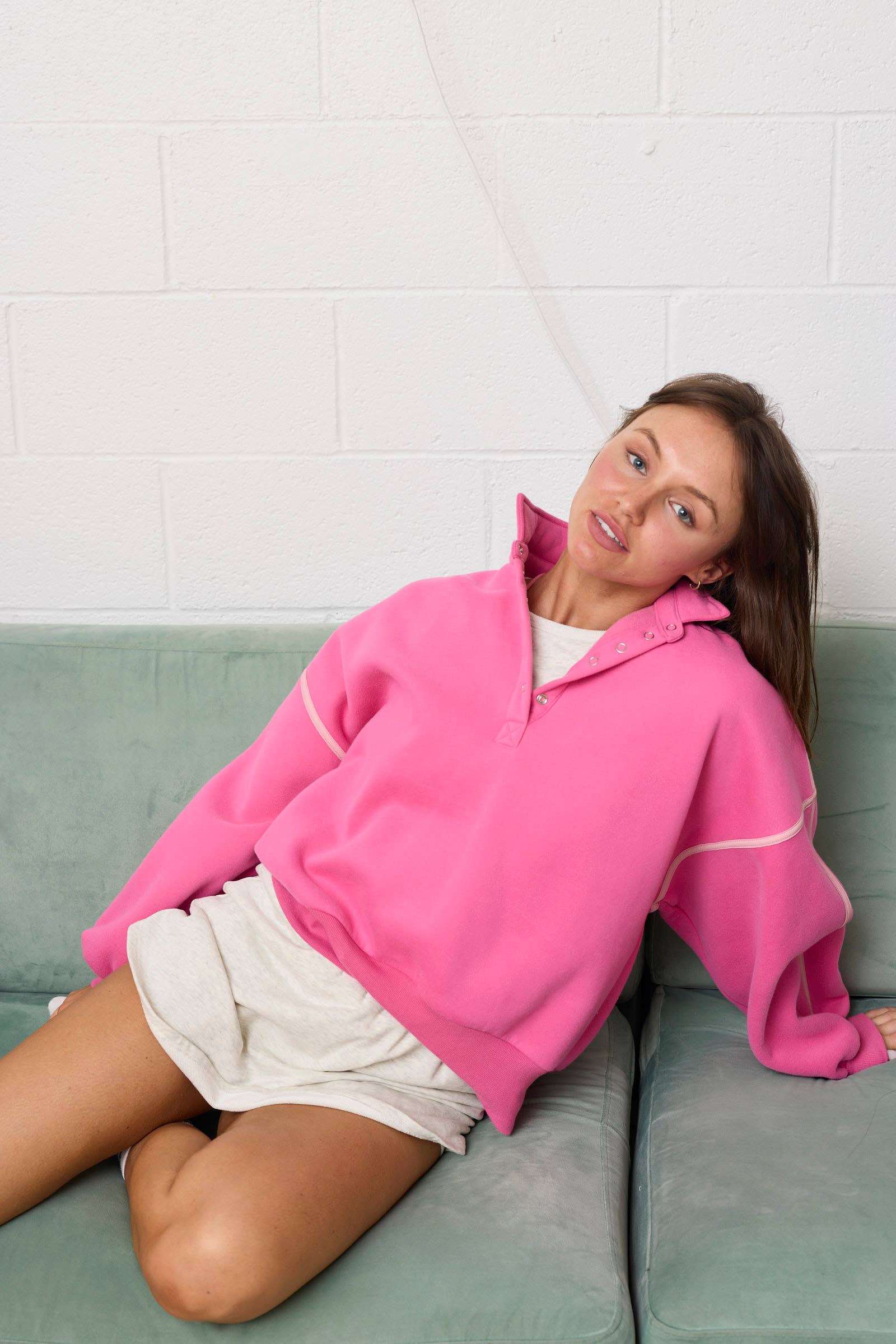 Alexa Contrast Piping Pullover