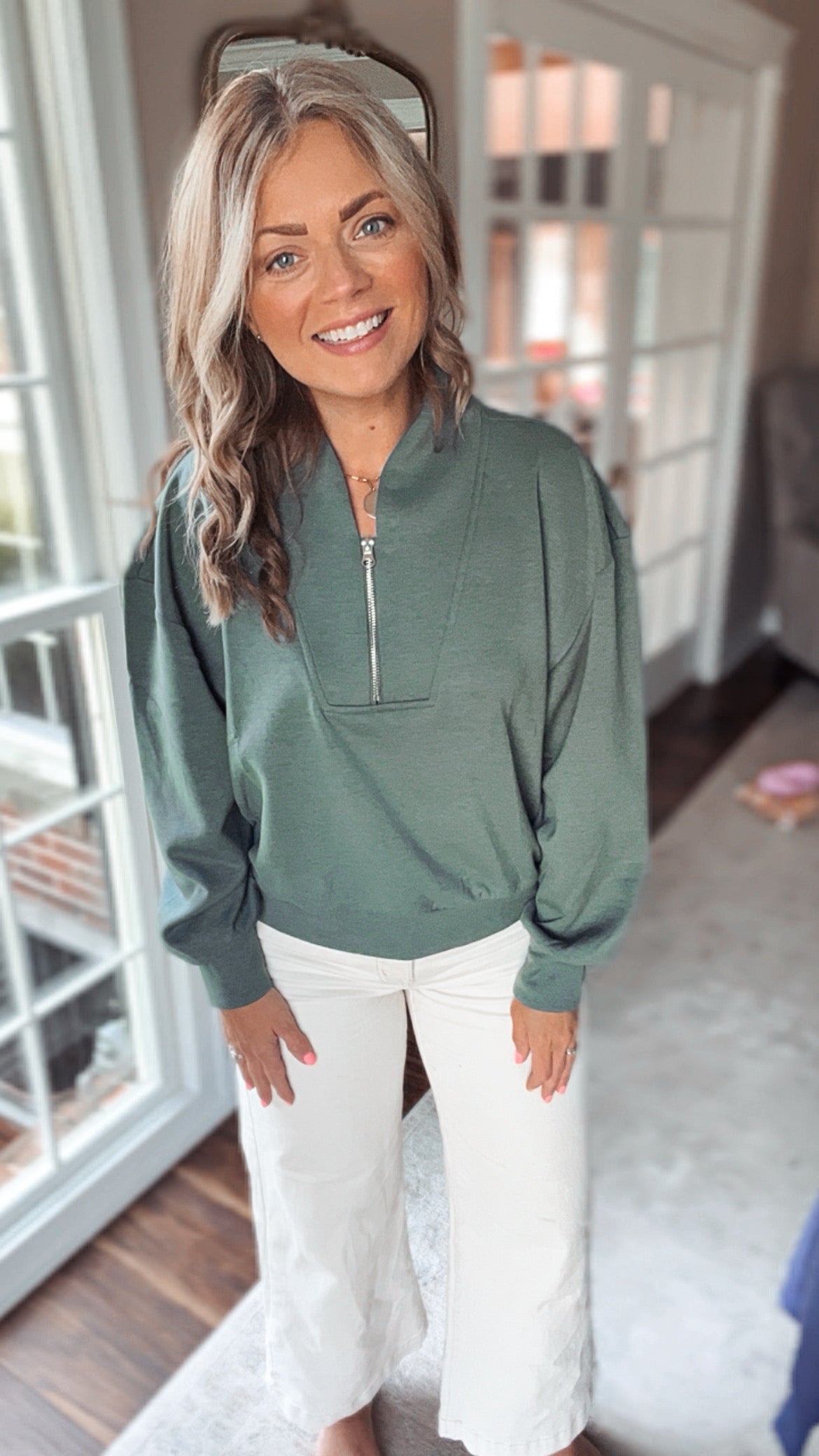 Torrey Zip Pullover Top