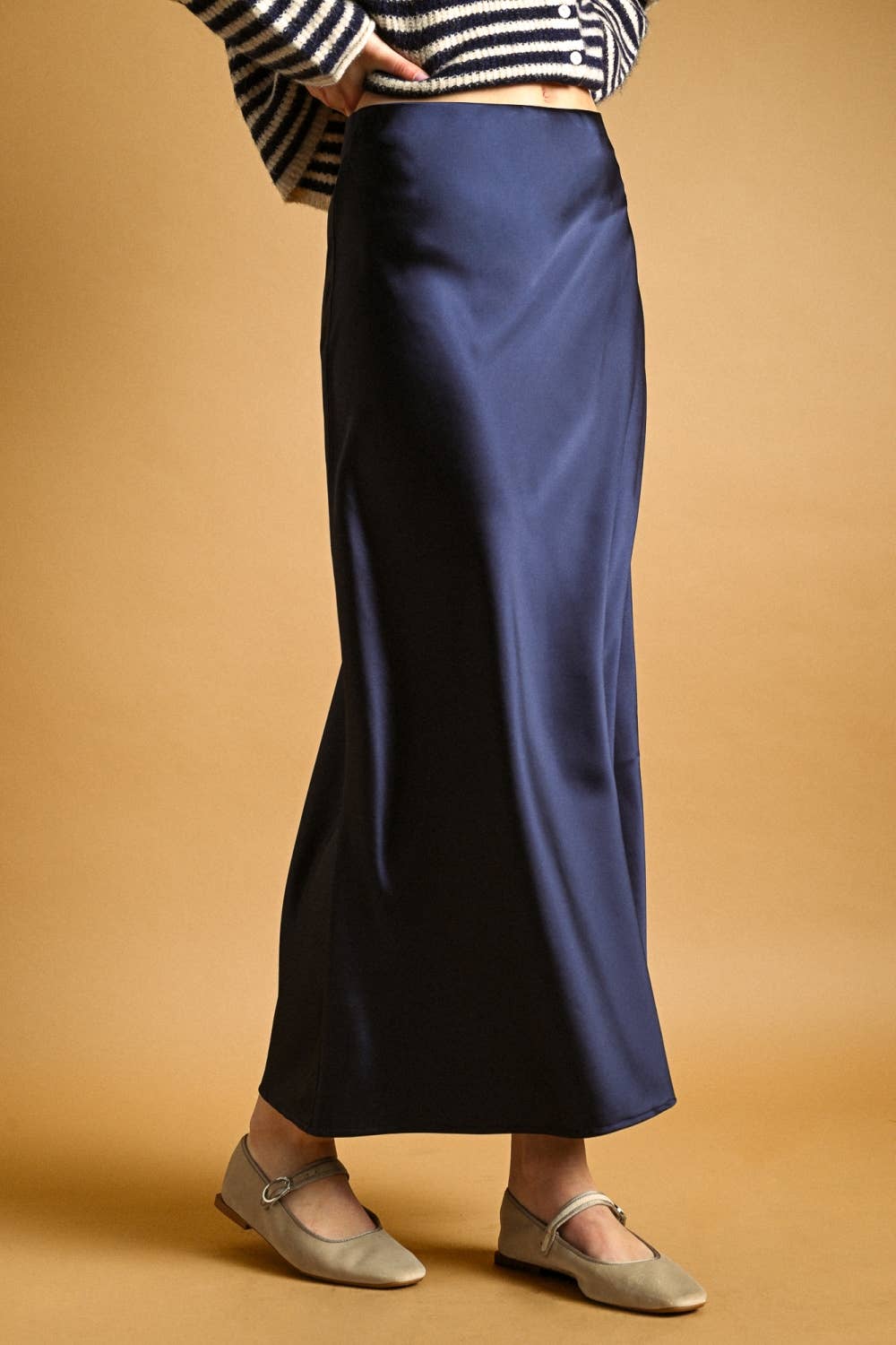 Darla Satin Midi Skirt