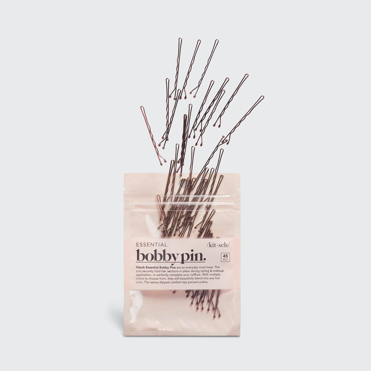 KITSCH Essential Bobby Pins 45pc - Brown
