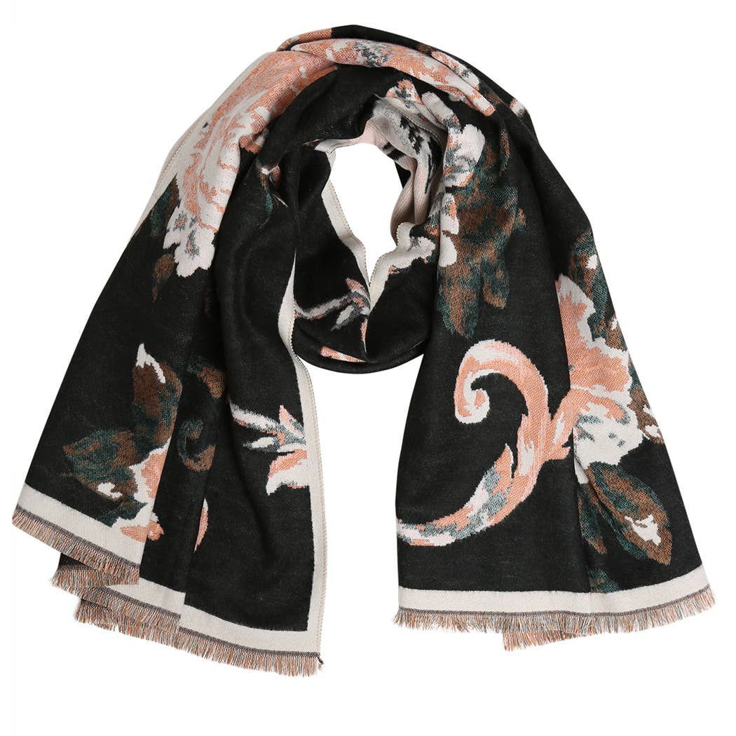 Dev Bold Floral Wrap Oblong Shawl Scarf