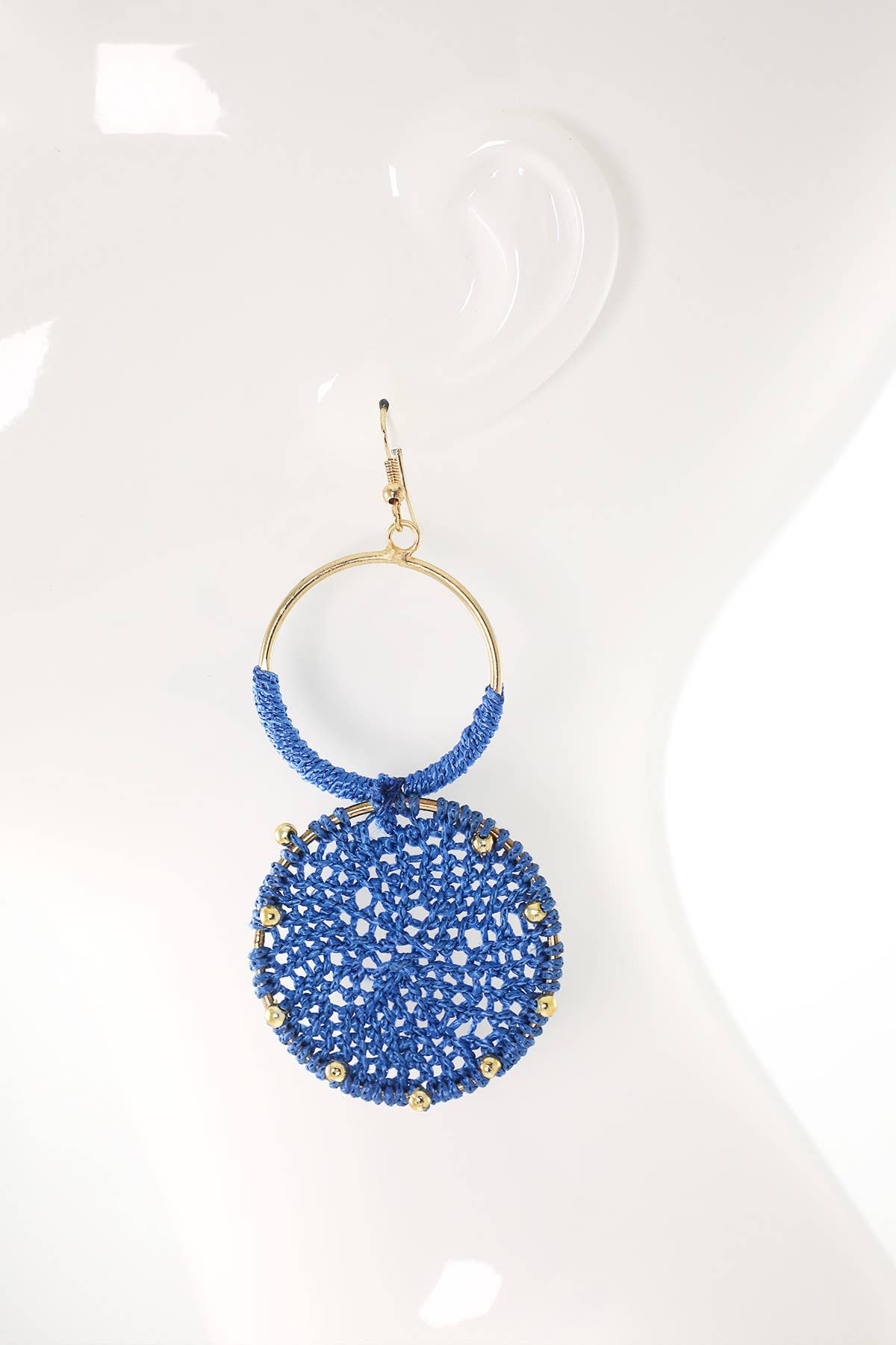 Rattan Knitted Round Tiers  Drop Earring