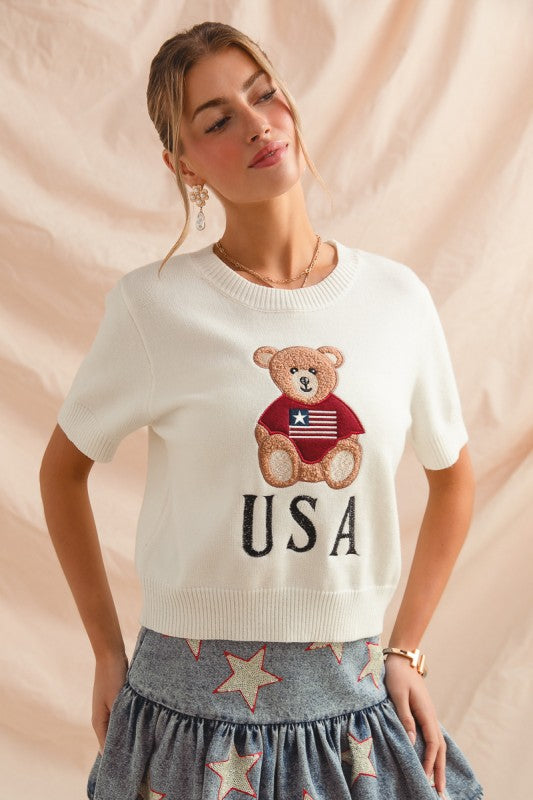 Bella Bear Sweater -XL Only! FINAL SALE