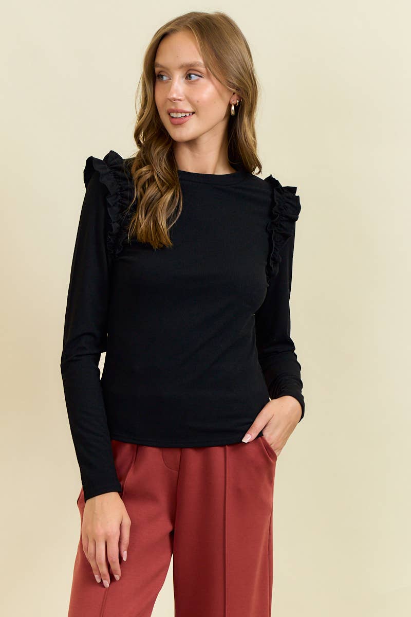 Lerner Ruffle Shoulder Top
