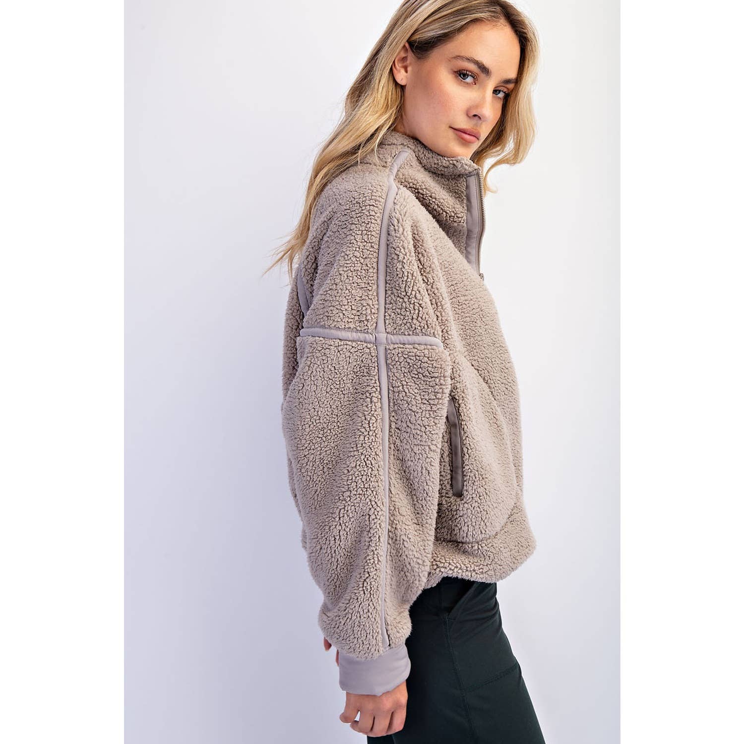 Stila Plush Sherpa Pullover Jacket