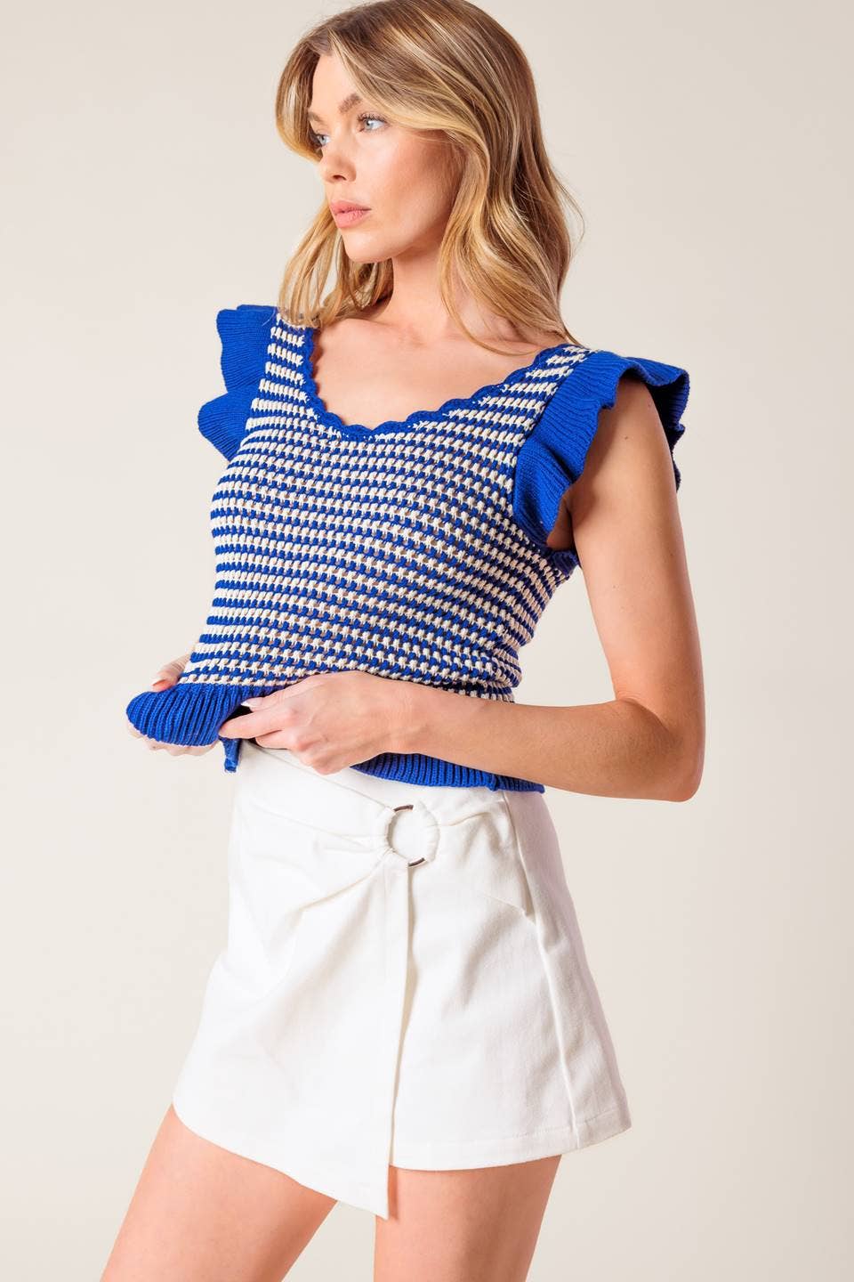 Hillary White Skort Skirt