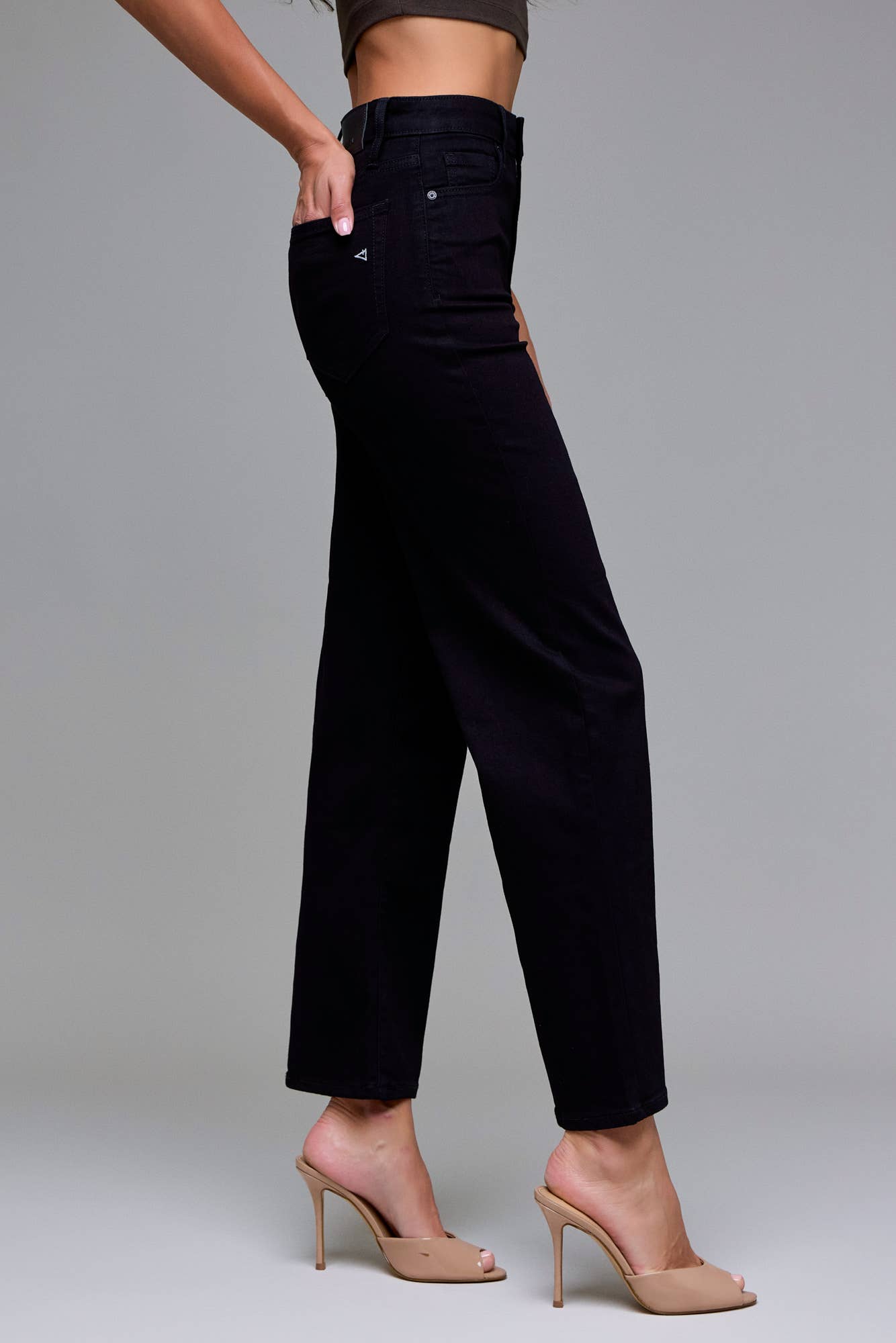 HIDDEN Marla Jet Black Clean Stretch Straight Jeans