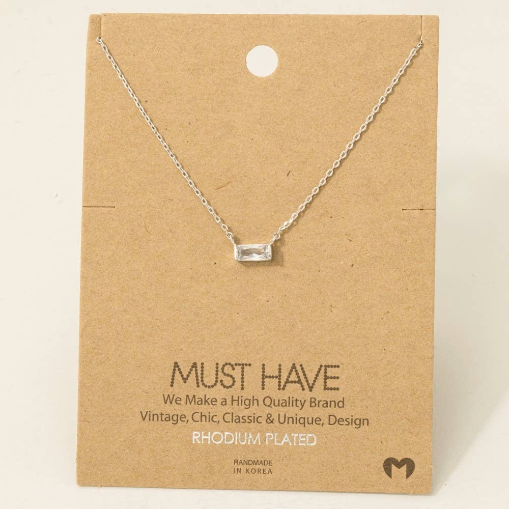 Arlow Mini Stud Rhinestone Pendant Necklace (2 Colors!)
