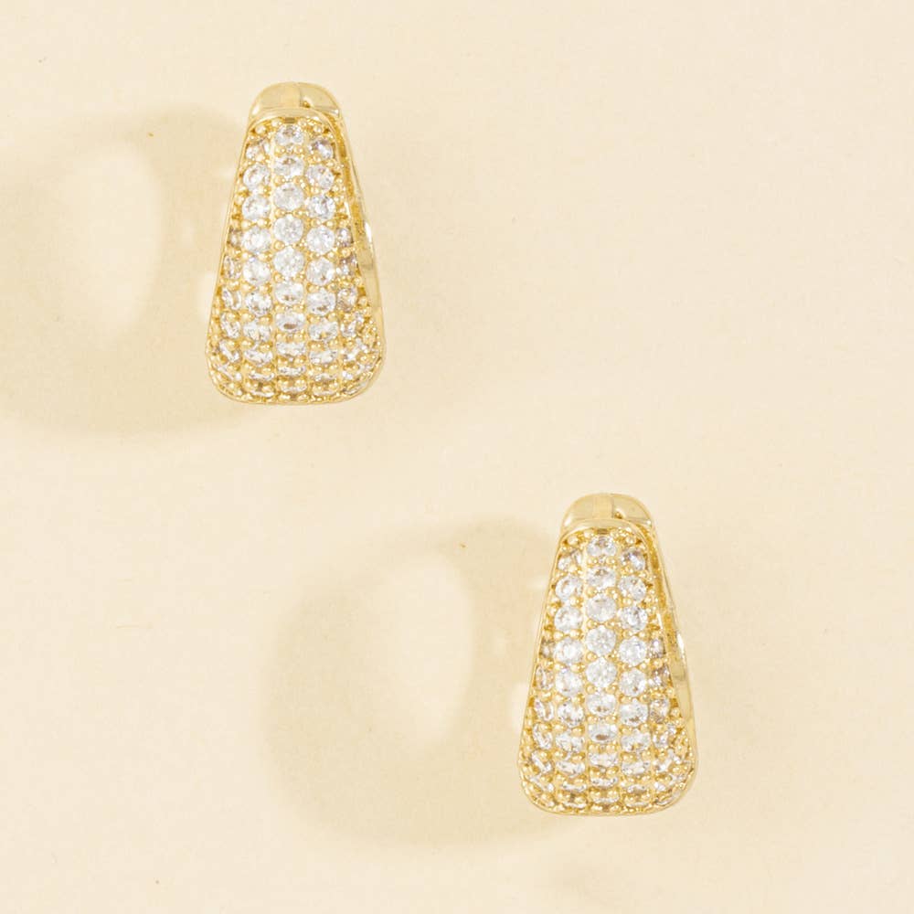 Senna Pave Cz Tapered Dome Huggie Earrings