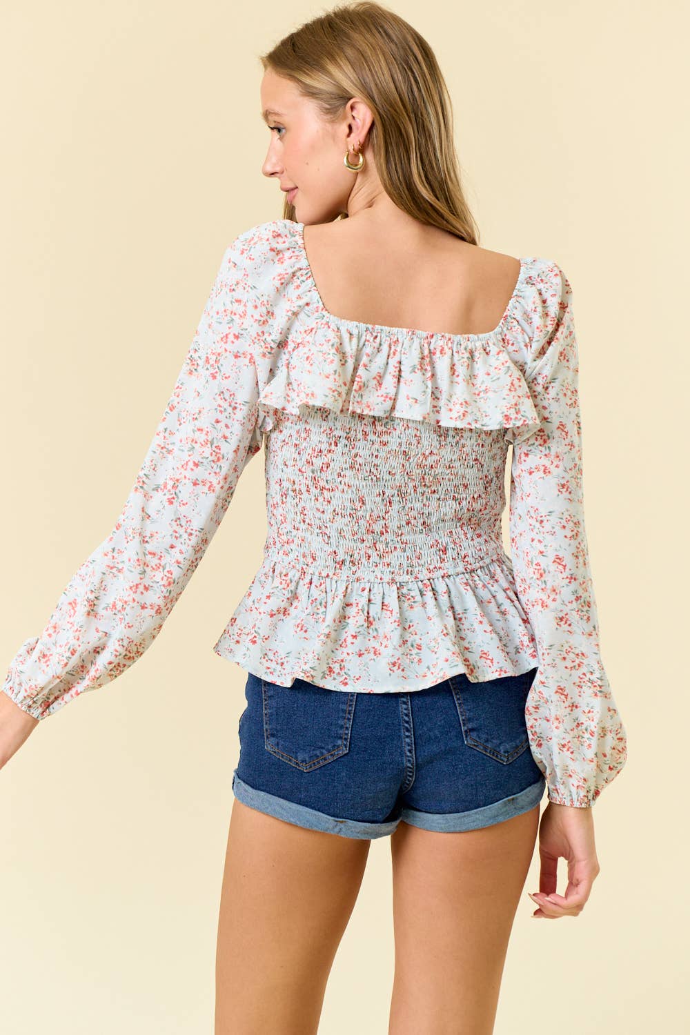 Bala Floral Print Puff Long Sleeve Blouse