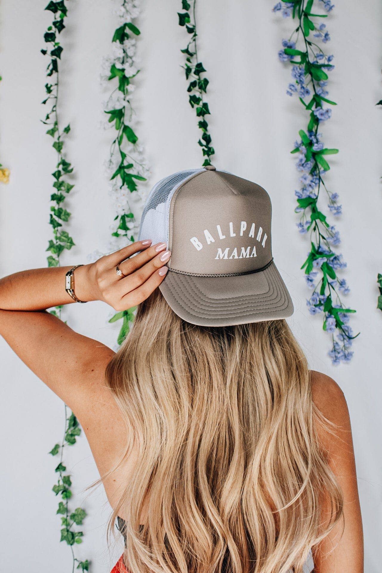 Ballpark Mama Khaki/White Trucker Hat